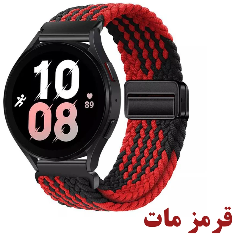 بند کنفی قرمز مشکی ساعت هوشمند