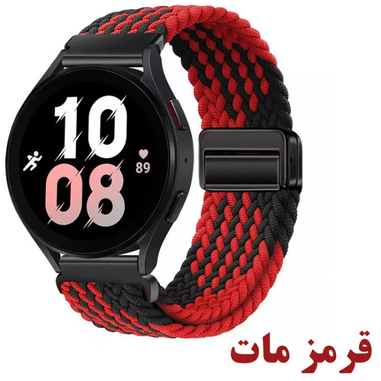 بند کنفی قرمز مشکی ساعت هوشمند