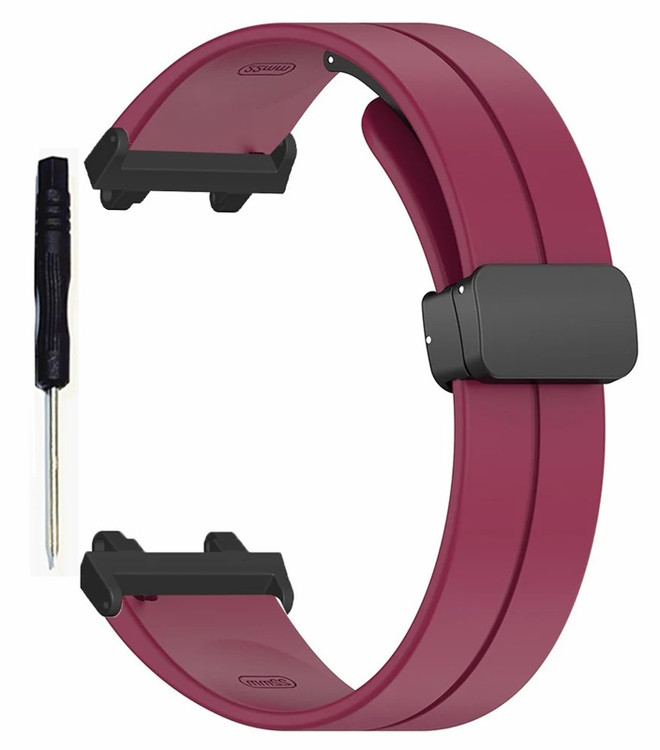 خرید بند سیلیکونی زرشکی ساعت هوشمند آمازفیت T-Rex 2