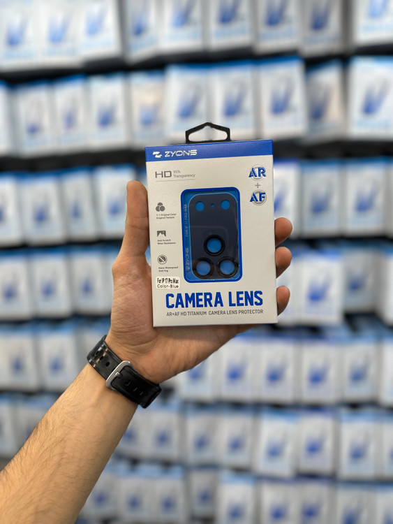 خرید محافظ لنز یک تکه فلزی آیفون 17 پرو سرمه ای برند Zyons
