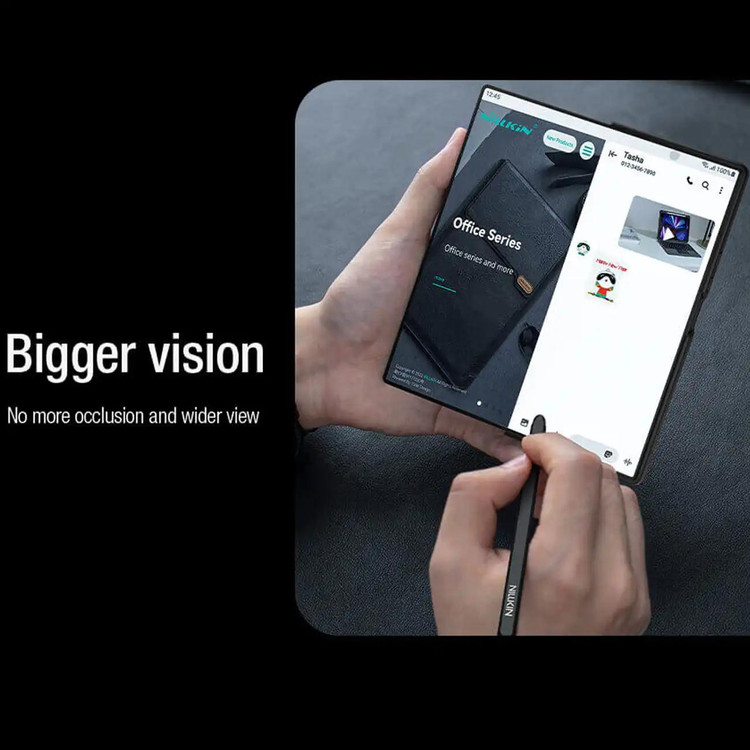 قاب نیلکین اورجینال مناسب گوشی سامسونگ Galaxy Zfold 7 مدل Qin Pro Leather به همراه قلم