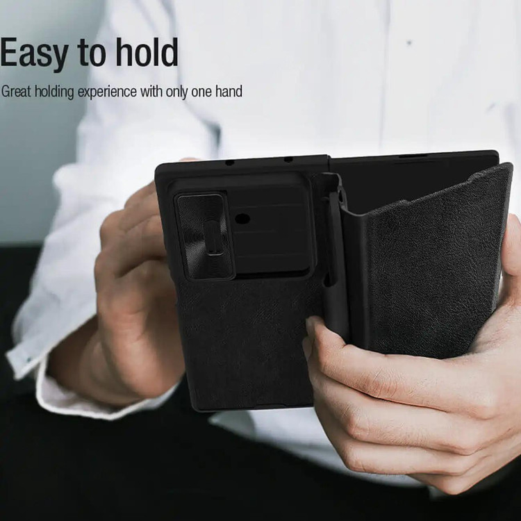 قاب نیلکین اورجینال مناسب گوشی سامسونگ Galaxy Zfold 7 مدل Qin Pro Leather به همراه قلم