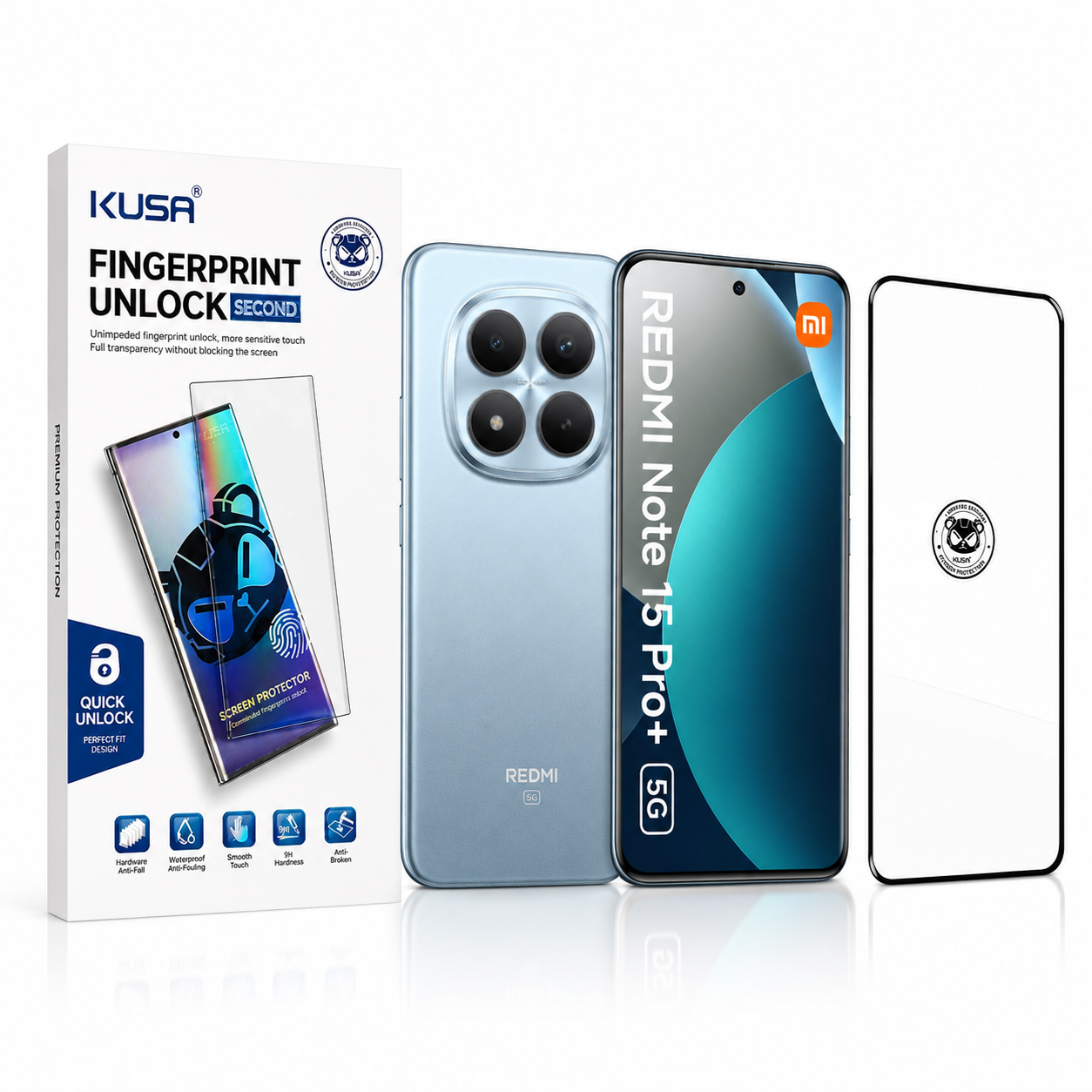 خرید گلس فول چسب کوزا KUSA شیائومی Redmi Note 15 Pro Plus