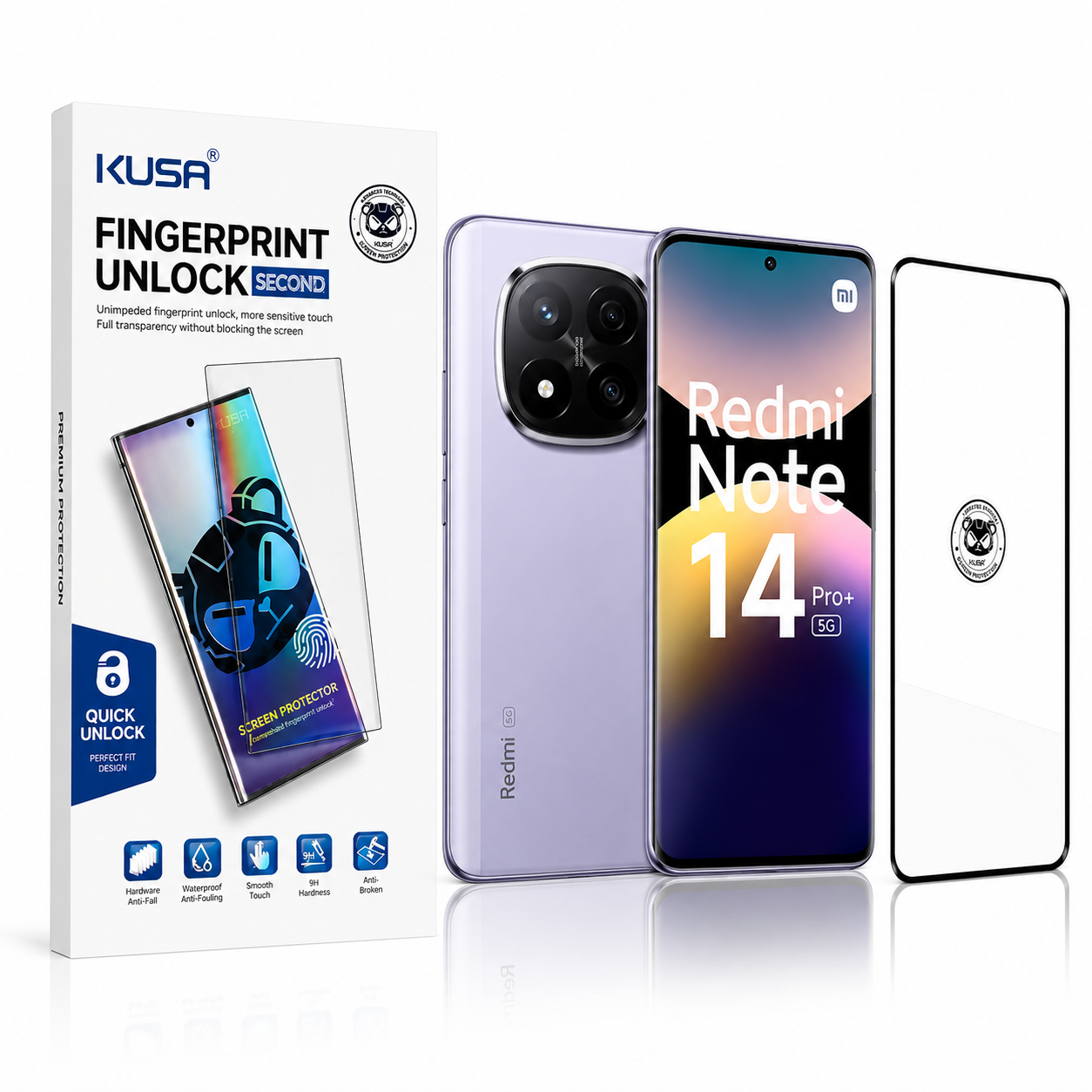 خرید گلس فول چسب کوزا KUSA شیائومی Redmi Note 14 Pro Plus