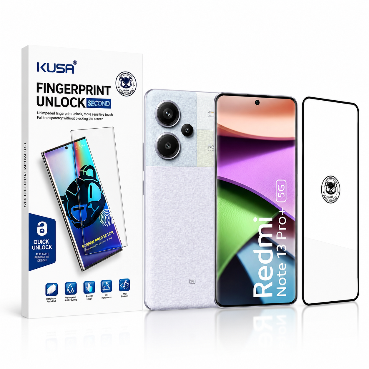 خرید گلس فول چسب کوزا KUSA شیائومی Redmi Note 13 Pro Plus