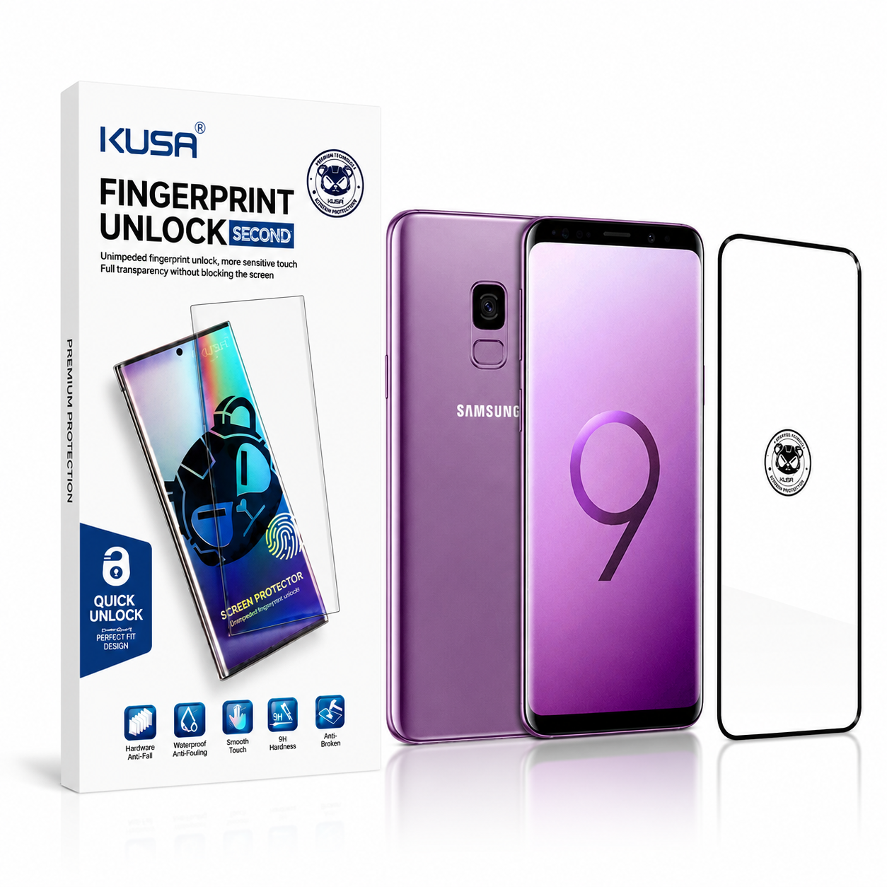 خرید گلس محافظ صفحه نمایش سامسونگ Galaxy S9 برند KUSA