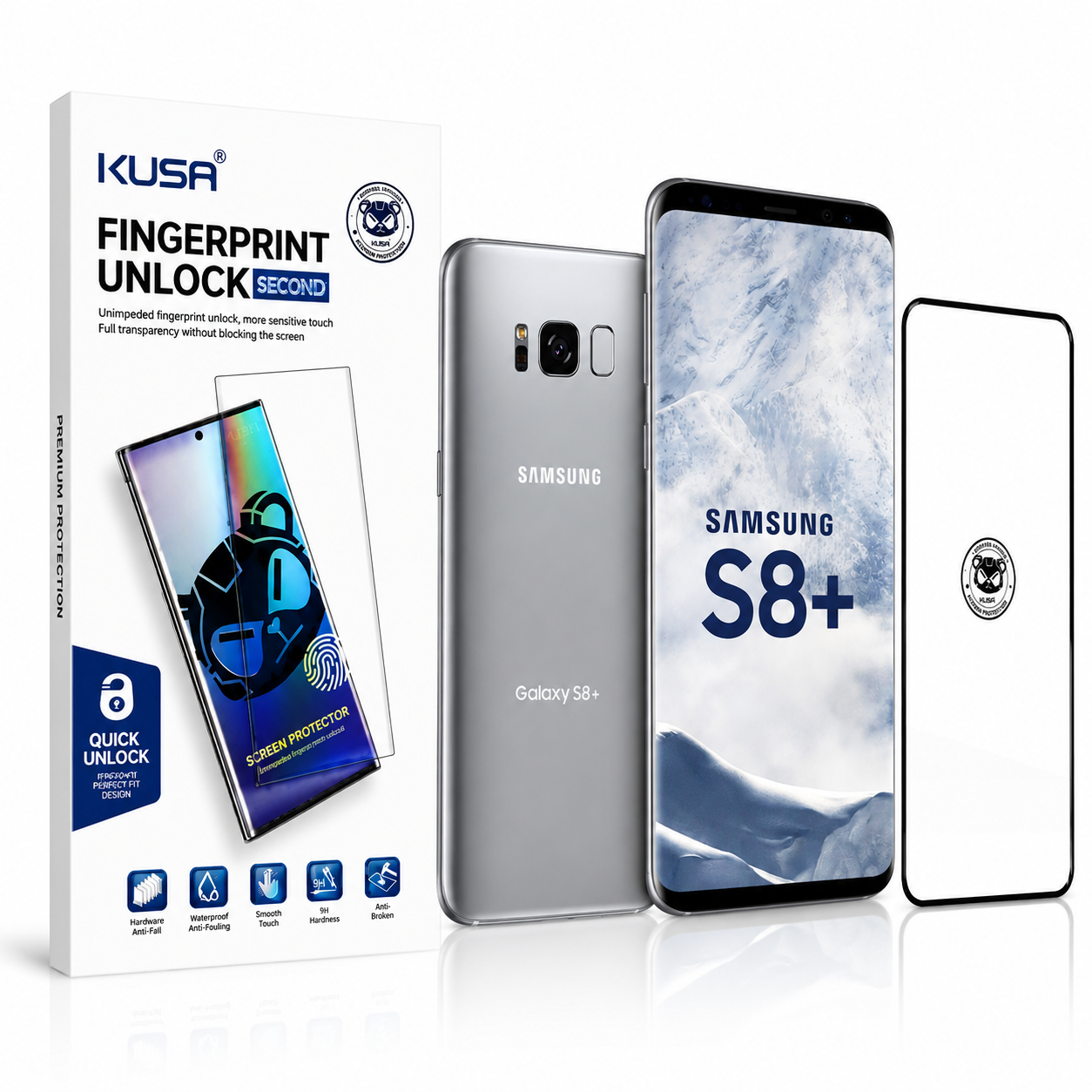 خرید گلس محافظ صفحه نمایش سامسونگ Galaxy S8 Plus برند KUSA