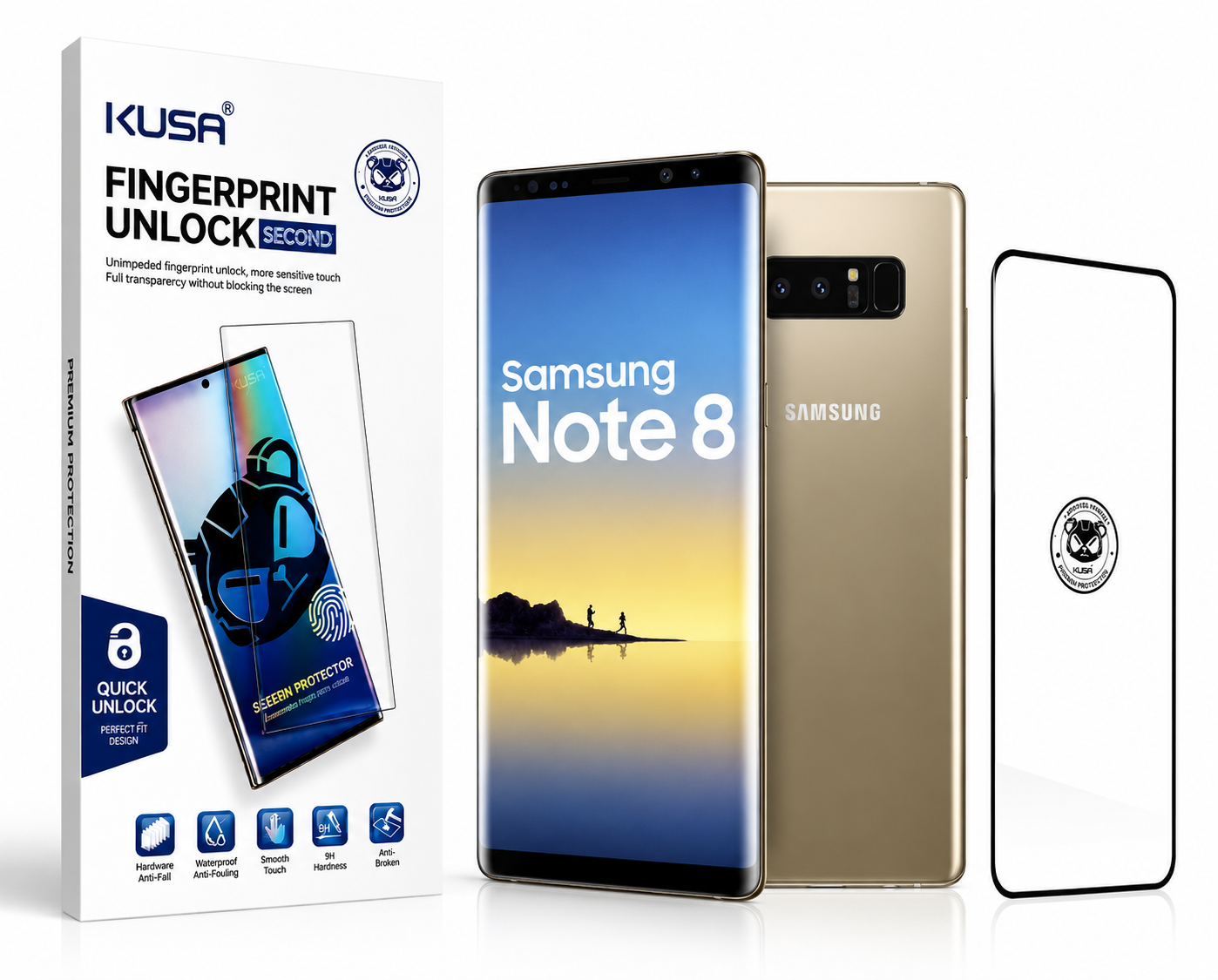 خرید گلس محافظ صفحه نمایش سامسونگ Galaxy Note 8 برند KUSA