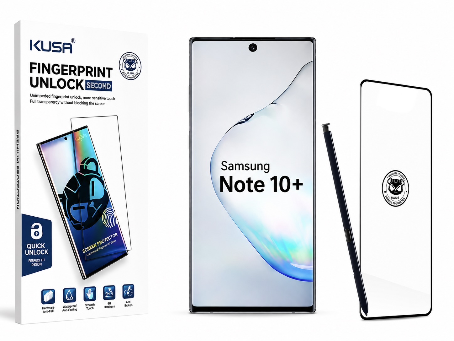 خرید گلس محافظ صفحه نمایش سامسونگ Galaxy Note 10 Plus برند KUSA