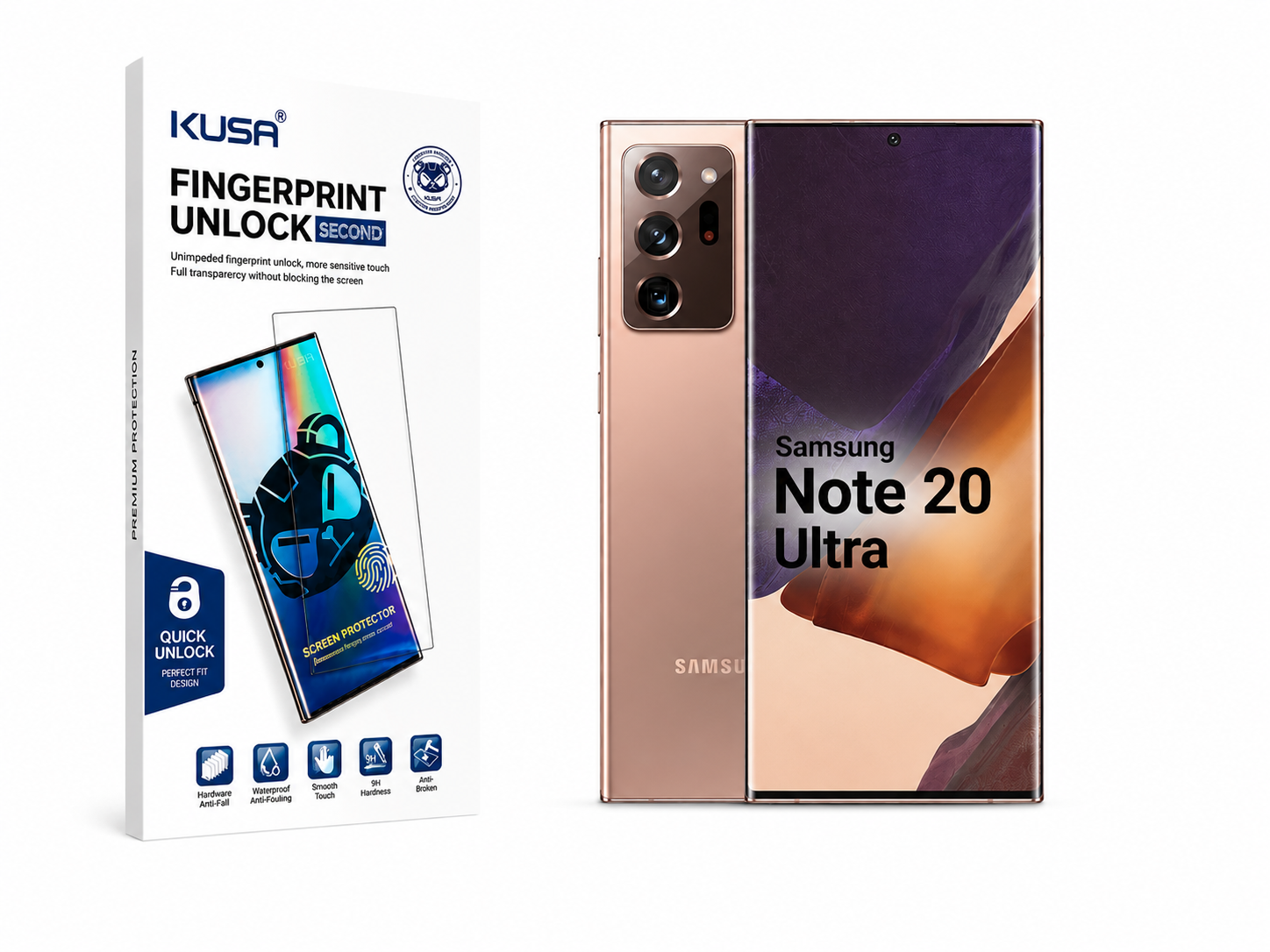 خرید گلس محافظ صفحه نمایش سامسونگ Galaxy Note 20 Ultra برند KUSA
